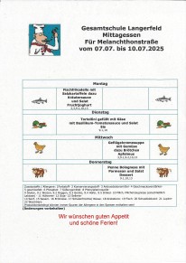 Essensplan für die aktuelle Woche
