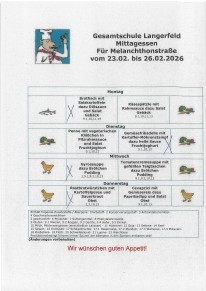 Essensplan f&uuml;r die aktuelle Woche