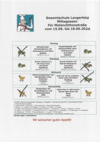 Essensplan f&uuml;r die aktuelle Woche