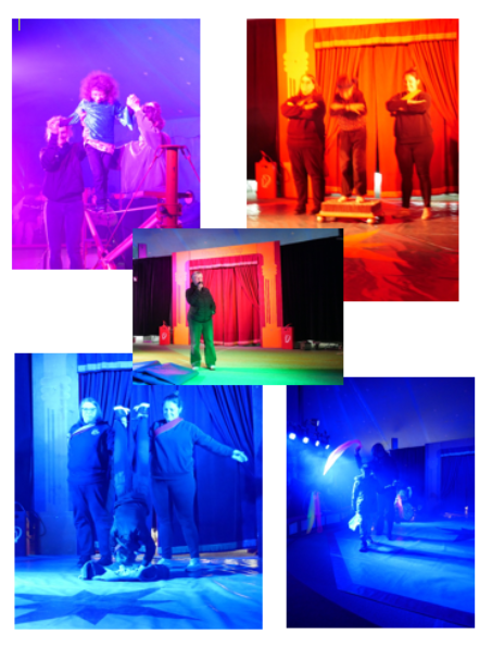 Collage verschiedener Zirkusnummern